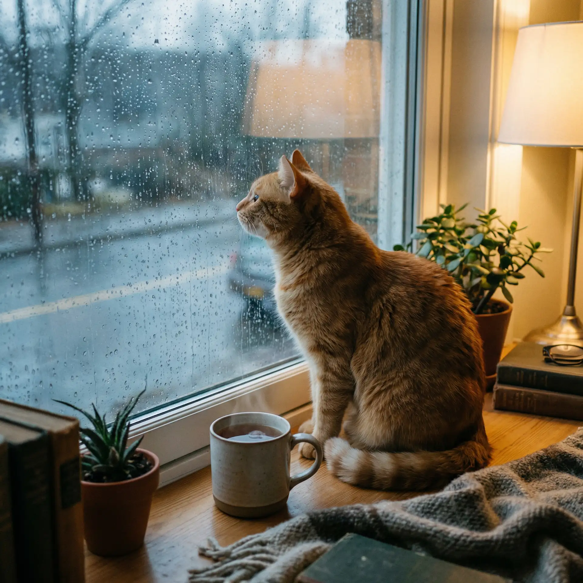 猫咪望着窗外的雨 - 色即是空2字幕